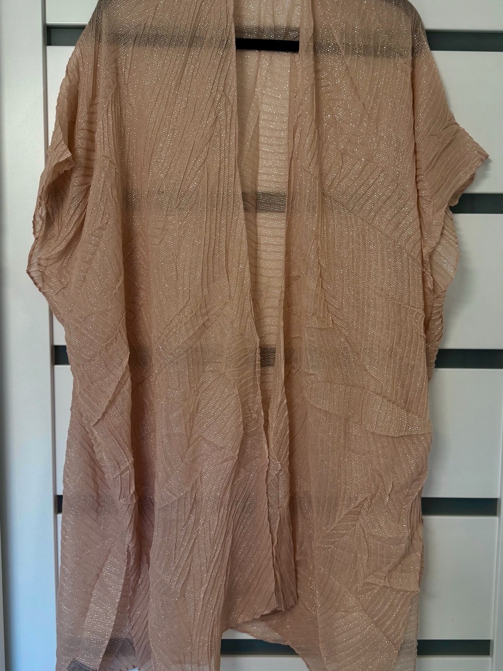 Sheer Sparkle Kimono Cover-Up in Blush